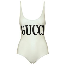 Gucci Badeanzug mit Logo-Print Weiß