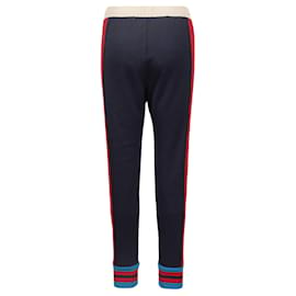 Gucci-Pantaloni sportivi in misto cotone a righe-Multicolore