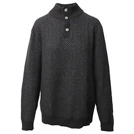 Ermenegildo Zegna Buttoned Turtleneck Sweater in Grey Wool  Grey