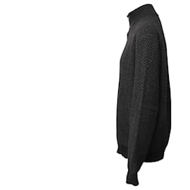 Ermenegildo Zegna-Ermenegildo Zegna Buttoned Turtleneck Sweater in Grey Wool -Grey