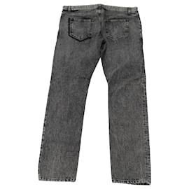 Saint Laurent-Saint Laurent D14 Jeans slim in denim grigio-Grigio