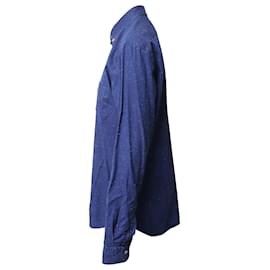 Missoni-Missoni Speckled Button-Down Shirt in Blue Cotton-Blue
