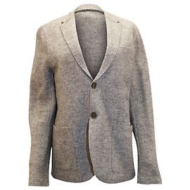 Harris Wharf London Two-Button Blazer Jacket in Dark Grey Wool Grey