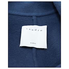 Sandro-Sandro Paris Two Pocket Blazer in Blue Wool-Blue