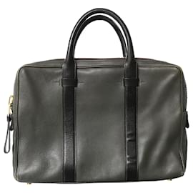 Tom Ford-Tom Ford Buckley Briefcase in Olive Green Leather-Green,Olive green