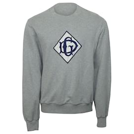 Dolce & Gabbana-Dolce & Gabbana Sweat-shirt avec logo DG en laine grise-Gris