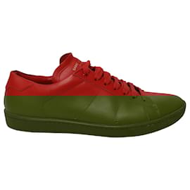 Saint Laurent-Saint Laurent Andy Low-Top Sneakers in Red Leather-Red