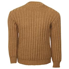 Sandro-Sandro Paris Chunky Knit Sweater in Brown Alpaca Wool-Brown