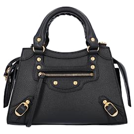 Balenciaga-Balenciaga Women Neo Classic Mini Handbag In Black Leather-Black