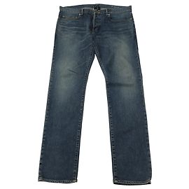Saint Laurent D01 Gerade Jeans aus blauem Denim Blau