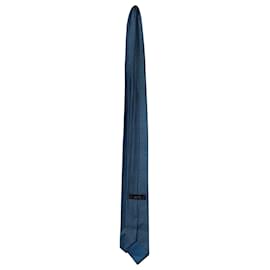 Hermès-Gravata de sarja Hermes Cravate em seda azul-Azul