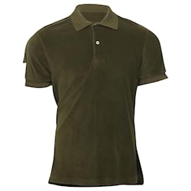 Tom Ford-Tom Ford Towelling Polo Shirt in Green Cotton-Green