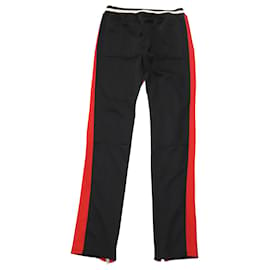 Fear of God-Fear of God Double Striped Track Pants in Black and Red Polyester-Black