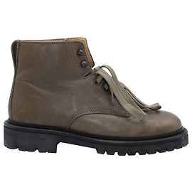 Isabel Marant Camp Boot in Black Leather Green