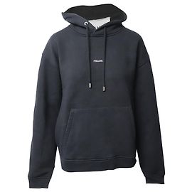 Frame Denim Frame-Logo-Hoodie aus schwarzer Baumwolle Schwarz