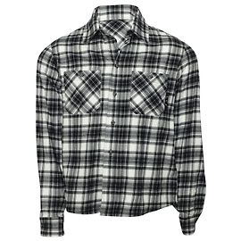 Camicia in flanella a quadri Off White in cotone nero Altro