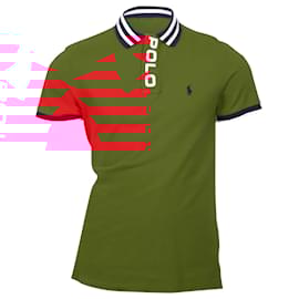 Ralph Lauren-Ralph Lauren Logo Placket Polo Shirt in Red Cotton-Red