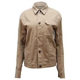 Helmut Lang-Chaqueta estilo camisa Helmut Lang de algodón marrón-Beige