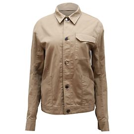 Giacca camicia Helmut Lang in cotone marrone Marrone Beige