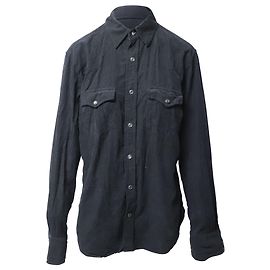 Tom Ford Cord Westernhemd aus schwarzer Baumwolle Schwarz