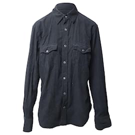 Tom Ford-Tom Ford Corduroy Western Shirt in Black Cotton-Black