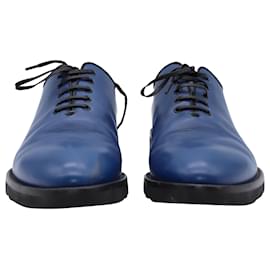 Dolce & Gabbana-Dolce & Gabbana Lace-Up Oxford Shoe in Blue Leather-Blue