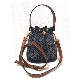 Borsa a secchiello Tory Burch blu in tessuto Blu