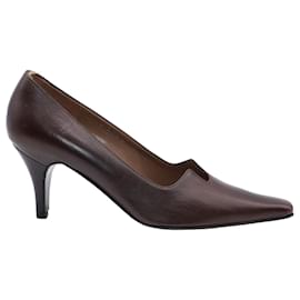 Gucci-gucci 75mm Pumps in Brown Leather-Brown
