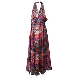 Robe Issa Halter à imprimé floral en soie multicolore Autre