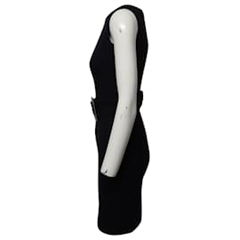 Autre Marque-Goat Elena Belted Sleeveless Sheath Dress in Blue Acetate-Blue,Navy blue