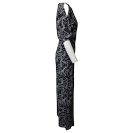 Temperley London-Alice by Temperley Bird Print Jumpsuit in Black Silk-Other
