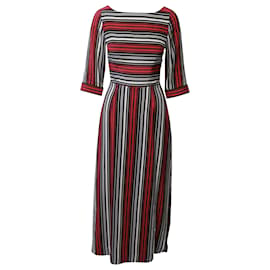 Alice by Temperley-Alice By Temperley Striped Maxi Dress in Red Silk-Other