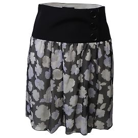 Jupe à fleurs Emporio Armani en soie multicolore Autre Imprimé python