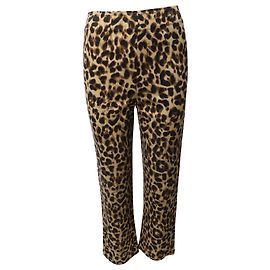 Pantaloni Reformation Marlon Leopard Print in viscosa marrone Marrone