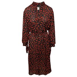 Nanushka Zahara Midikleid mit Schleifenmuster aus schwarzem bedrucktem Polyester Schwarz