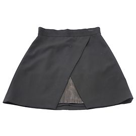 Alice + Olivia Ericka Overlap Mini Jupe en Polyester Noir Noir