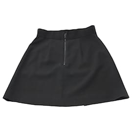 Alice + Olivia-Alice + Olivia Ericka Overlap Mini Skirt in Black Polyester -Black