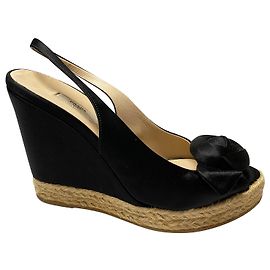 Prada Espadrille Sandals in Black Silk Black