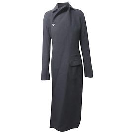 Casaco Vestido Longo Haider Ackermann em Lã Preta Preto