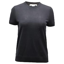 Michael Kors-Michael Kors T-shirt côtelé en laine noire-Noir