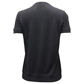 Michael Kors-Michael Kors Ribbed T-Shirt in Black Wool-Black