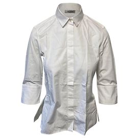 Blusa Flared Valentino em Algodão Branco Branco