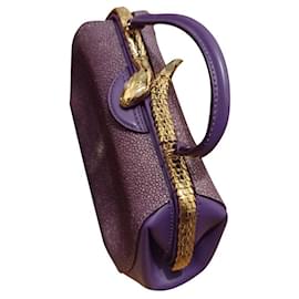 Bulgari-bolso Serpenti hipnótico con asa en la parte superior-Púrpura