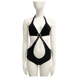 Twin Set Neuer Trikini-Badeanzug mit Etikett Schwarz