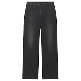 Balenciaga-Balenciaga - Pantaloni slim consumati in jersey vintage nero-Nero