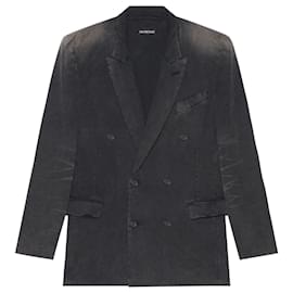 Balenciaga-Balenciaga - Jaqueta Slim Worn-Out em jersey vintage preto-Preto