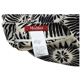 Max Mara-Max Mara Studio Floral Pleated Skirt in Ivory Silk-White,Cream