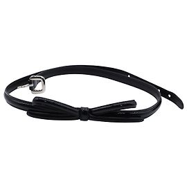 Prada Slim Bow Belt in Navy Blue Patent Leather Blue Navy blue