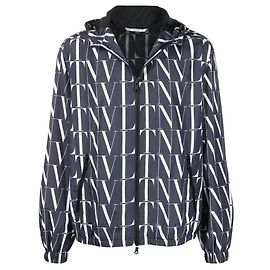 Valentino Printed Logo Jacket Blue