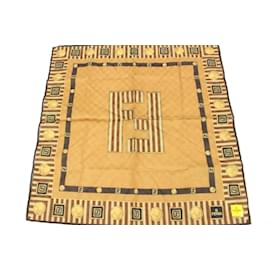 Fendi-Brown x Black x Gold Scarf-Other